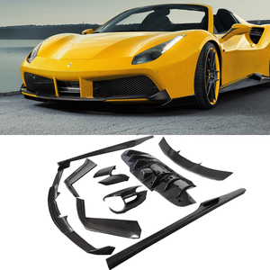 Nuevo estilo <span class=keywords><strong>Novitec</strong></span> de fibra de carbono seco para <span class=keywords><strong>488</strong></span> GTB Kit labio de parachoques delantero difusor trasero faldones laterales alerón ala atornillada - Product Image 2