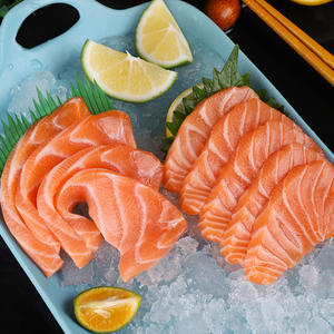 Rebanada de <span class=keywords><strong>trucha</strong></span> <span class=keywords><strong>ahumada</strong></span> de salmón en frío, Oncorhynchus Mykiss, materia crudo de grado prémium, cultivada en China - Product Image 4