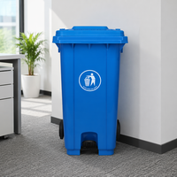 Poubelles à roulettes en promotion 100L 120L 240L, poubelles à pédale en plastique, conteneurs à déchets en plastique avec roues