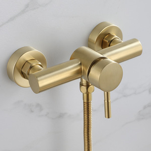 Juego de Ducha de Acero Inoxidable con Acabado Dorado Cepillado, Juego de Ducha de Lluvia, Duschen, Dusen, Ensemble De Douche, Chuveiro - Product Image 1