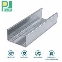 Profilé de charpente en acier galvanisé de type C50 pour support de cloisons sèches, pour plafonds et murs