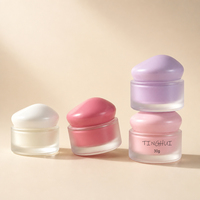 Pot en verre givré en forme de nuage de 30g, 50g, 1oz avec couvercle spécial pour masque à lèvres et crème visage