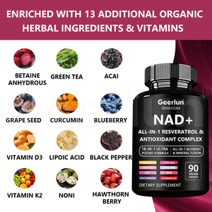 Cápsulas Antioxidantes OEM con Resveratrol y Quercetina, Suplemento para Apoyo Energético Celular, Cápsulas NAD+ - Product Image 4