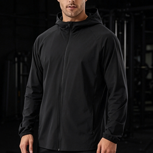 Nuovi Arrivi <span class=keywords><strong>Felpa</strong></span> Sportiva a Maniche Lunghe 100% Cotone con Tasche Laterali Abbigliamento da Palestra Fitness Giacca Sportiva per <span class=keywords><strong>Uomo</strong></span> - Product Image 2