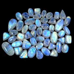 Radha Arts Wholesale Natural White High Quality <b>Rainbow</b> Moonstone Brilliant Cut Cabochon Semi-Precious Loose Gemstone 35mm-50mm - Product Image 1
