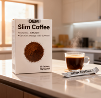 Disponible en usine 100% brûleur de graisse naturel Premium champignon Garcinia Ginseng vitamines B minceur poudre de café