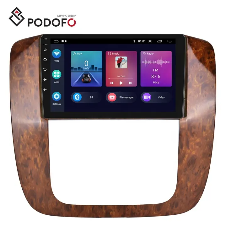 (米国在庫) シボレータホ/郊外オートラジオカープレイ用Podofo 9 "AndroidカーステレオAndroid Auto GPS Wifi Hifi Audio FM RDS