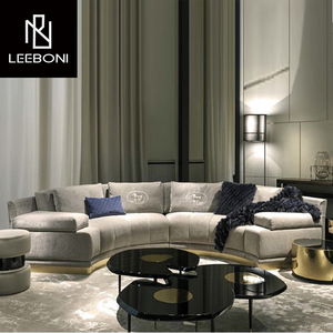 Sofá de sala de estar Popular <span class=keywords><strong>Italiano</strong></span> medio redondo semicírculo modular Luna terciopelo moderno medio redondo sofás - Product Image 5