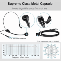 Untuk Panvotech TG-210S mikrofon kondensor portabel Mini profesional Headset Lavalier nirkabel UHF ganda untuk digunakan