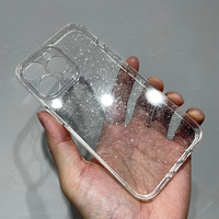 Coque de téléphone portable 2.0MM Crystal Clear pour iPhone 13 Pro Max avec couverture arrière en feuille d'argent pour iPhone 14 12 11 XS