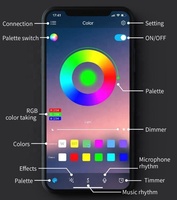 Lampe de Projection coucher de soleil 16 couleurs multiples changeantes avec télécommande contrôlée par application Rotation à 360 ° lampe de lever du soleil arc-en-ciel