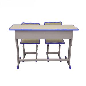 Muebles escolares de material MDF de doble asiento, silla de escritorio de metal y madera para escuela primaria para el hogar o el aula - Product Image 3