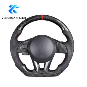 Volante de Fibra de Carbono y Cuero con Base Plana Forjado a Medida para <span class=keywords><strong>Mazda</strong></span> 3 6 CX3 CX5 CX4 CX8 CX9 MX5 CX-<span class=keywords><strong>5</strong></span> <span class=keywords><strong>MX</strong></span>-<span class=keywords><strong>5</strong></span> BP BM KE 2014 2021 - Product Image 4