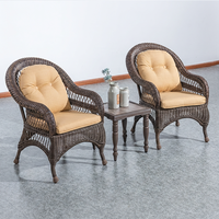Meiqi Modernes Aluminium-Rahmen Sofa Stuhl PE Korbgeflecht Rattan Wasserdichtes Langlebiges Sofa-Set für Hotel Park Garten & Außenbereich