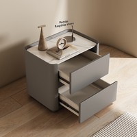 Pandian 2024 Table de chevet complète de luxe Internet Celebrity Bedroom All Solid Wood Leather Art Modern Simple Nightstands
