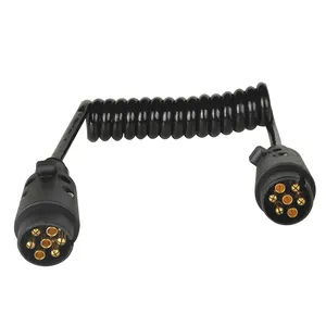Truck Electrical Cable Trailer Safety Extension Cable With Double Plug