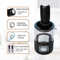 Mousseur à lait portable à piles pour café Latte Cappuccino Mini boisson au chocolat chaud avec bouteille