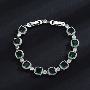 European Style Colored Gemstone Bracelet Gold Plated Tennis Chain Diamond Encrusted Unisex Fashion Jewelry Gift - Product Image 4