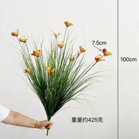 Herbe d'oignon papillon artificielle 3D, Décoration papillon tridimensionnelle, Composition florale pour la maison et le jardin