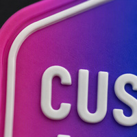 Écusson hexagonal personnalisé en PVC souple, étiquette en silicone 3D gaufrée dégradée, à coudre sur les sweats à capuche
