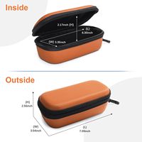 Étui à lunettes étanche et réglable en EVA orange avec double compartiment et mousqueton pour le sport et l'usage quotidien
