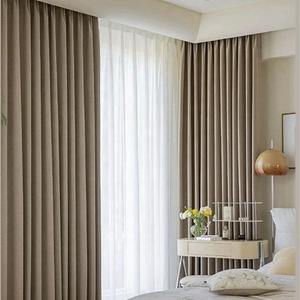 Fornitura di Fabbrica Tessuto <span class=keywords><strong>per</strong></span> Tende Oscuranti al 100% in Stile Lino <span class=keywords><strong>per</strong></span> Hotel Tinta Unita con Laminazione in TPU Altezza 2,8M/3,2M/3,4M - Product Image 1