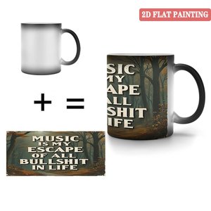<b>Ceramic</b> <b>Cup</b> Frosted Black 11oz Magic Sublimation Mug Heat Coating - Product Image 4
