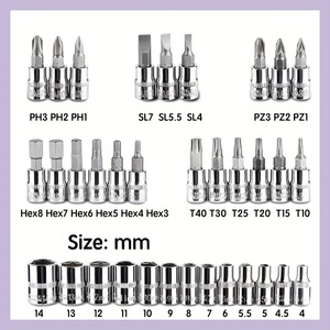 CHTON Kawataku 46-Piece <b>Tool</b> <b>Kit</b> Socket Wrench Screwdriver Set Chromium Vanadium Steel Plastic Case Mechanical Repair - Product Image 6
