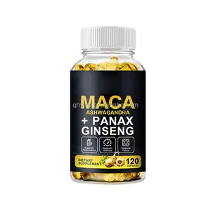 OEM ODM Maca Softgels Hombres Mejora Vitamina Herbal Nutrición Cuidado DE LA SALUD Ashwagandha Panax Ginseng Maca Suplementos