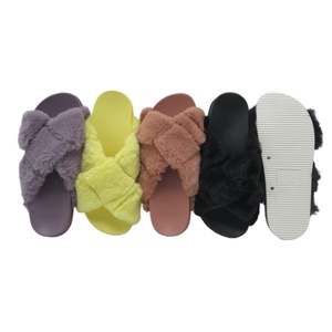 GRS Lady Winter Fashion pantofole in pelliccia sintetica cross upper slide home warm Flat sandal con supporto anatomico per arco e coppettazione del tallone - Product Image 2