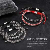 Bracelet unisexe tressé en chaîne cubaine tendance, fait main, en acier inoxydable plaqué argent, inaltérable et étanche, idéal comme cadeau (pour tierce personne)
