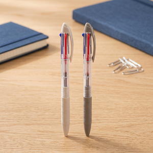 Penna a sfera a 3 colori a bassissima viscosità 0.38mm Set 2 pezzi-crema alla sabbia - Product Image 3