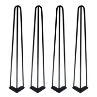 Pieds en épingles à cheveux noirs, vente en gros, ronds, en acier, idéal pour un bureau, un Restaurant, une Table basse ou une salle à manger, 1 pièce