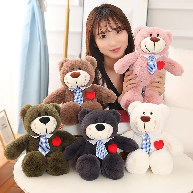 Grosir Boneka Beruang Natal 35CM Harga Pabrik Moq Rendah CPC Mewah Mawar Beruang Teddy untuk Hari Valentine untuk Anak Perempuan