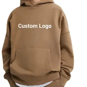 High Quality 100% Cotton Thick Heavy French Terry Blank Heavyweight Men Hoodie Can Be Custom Logo Pullover Plus Hoodie