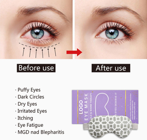 Masque oculaire chauffant/givrant 2-en-1, masque oculaire à chaleur humide, lavande et graines de lin, coussin pour les sinus, micro-ondable, pour les yeux secs, les styes, les douleurs sinusales et les maux de tête - Product Image 2