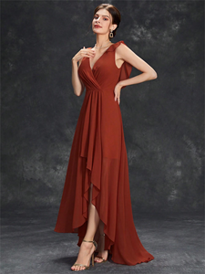 Vestido de Noche Largo hasta el Suelo con Apliques de Cuentas de Chifón, Manga Media, Estilo Fiesta, Transpirable para Verano - Product Image 5