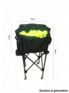 Chariot de tennis pliable portable en gros pour le camping en extérieur, panier de rangement écologique en acier au carbone et tissu Oxford 600D pour raquettes - Product Image 6