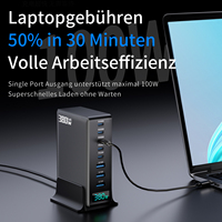 Station adaptateur secteur 30w 45w 380 w Type C PD 100W 5C3A Chargeurs Gan Led Chargeur multifonctionnel de bureau Chargeur USB 380 w