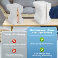 Oreiller en mousse à mémoire de forme pour dormeurs latéraux - Oreiller pour soulager la douleur sciatique, avec sangle de soutien amovible, oreillers pour les jambes pour dormir