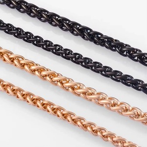 สร้อยคอสแตนเลสสตีลทรงกล่องสไตล์พังก์พื้นฐาน สีดำโรสโกลด์ กันน้ำ โซ่โลหะแข็งแรง ของขวัญเครื่องประดับสำหรับผู้ชายและผู้หญิง - Product Image 4