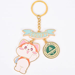 Porte-clés personnalisés en acier inoxydable double face rotatif en émail imperméable Souvenir Logo 2D 3D - Product Image 4