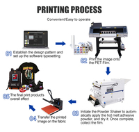 Machine d'impression directe sur film Audley 60 cm à double tête I3200, imprimante DTF avec secoueur de poudre automatique pour l'impression textile