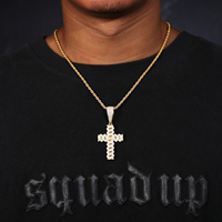 Accessoires de mode Pendentif croix en argent sterling 925 avec style de luxe Moissanite Unisexe certifié GRA. Vente directe d'usine
