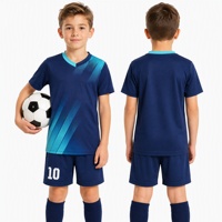 Ensemble de maillots de football personnalisés avec nom et numéro, sublimation, 220 g/m², séchage rapide, uniforme de football pour enfants, maille respirante, vêtements d'équipe sportive
