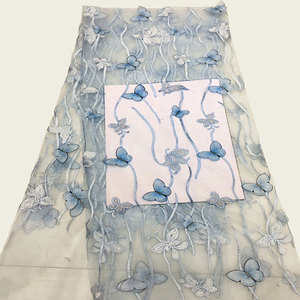 Mejor venta mariposa bordado, diseño de bordado de tela de encaje Africana venta al por mayor - Product Image 3