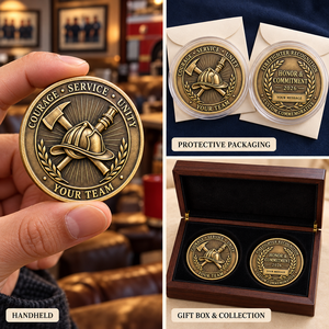 Monedas Conmemorativas Personalizadas de Doble Cara con Acabado Antiguo para Bomberos, Monedas de Reconocimiento de Equipo, OEM ODM - Product Image 3