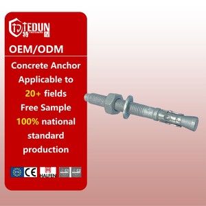Muestra Gratuita de Anclaje de Cuña Galvanizado en Caliente de Grado 8.8 para Trabajo Pesado ETA, Anclaje de Concreto con Perno Pasante y Clip de Acero Inoxidable - Product Image 2