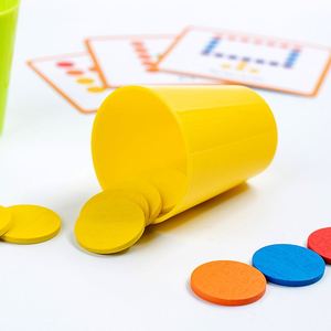 Jouets de tri en bois : pièces de monnaie, jeu de correspondance des couleurs, gobelets empilables avec cartes flash pour garçons, filles et enfants - Product Image 6