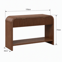 Table console moderne en MDF à bords arrondis, gain de place, écologique, avec 2 tiroirs pour salon